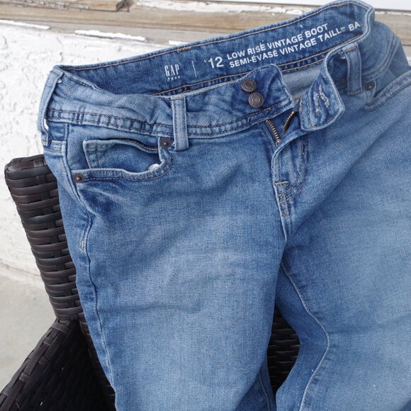 Gap Girl Jeans Size 12 Low Rise Vintage Boot-Cut - Picture 3 of 4